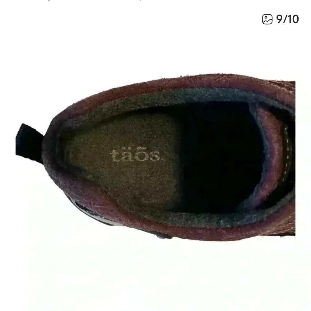 Taos Women's Motion City Hiker Burgundy/Black Embossed Suede Gorpcore Hiker ~ 7 - Picture 3 of 9